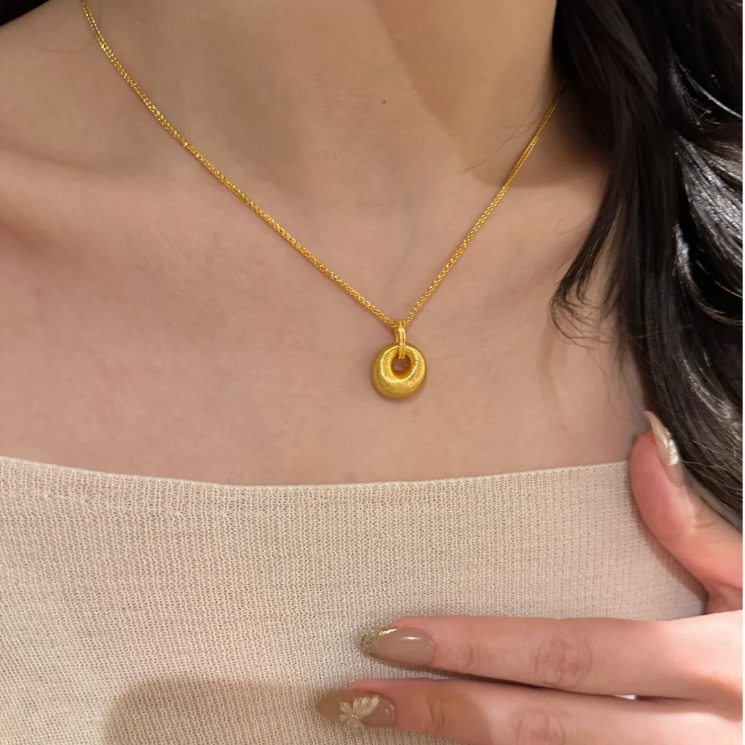 巴黎「设计师」高级轻奢｜明星同款｜复古金坨坨吊坠项链气质锁骨链