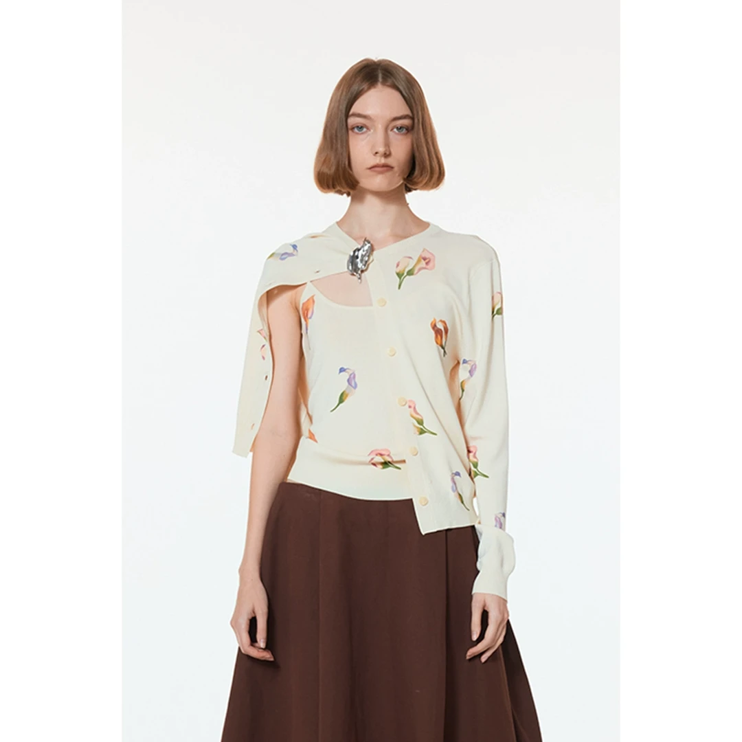 UHOOWU设计师品牌25早春印花毛衣开衫DSC买手店AY5U03001