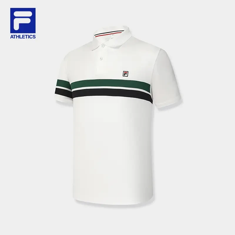 Fila/斐乐男士【经典撞色条纹POLO衫】夏季干爽运动短袖A11M533105F