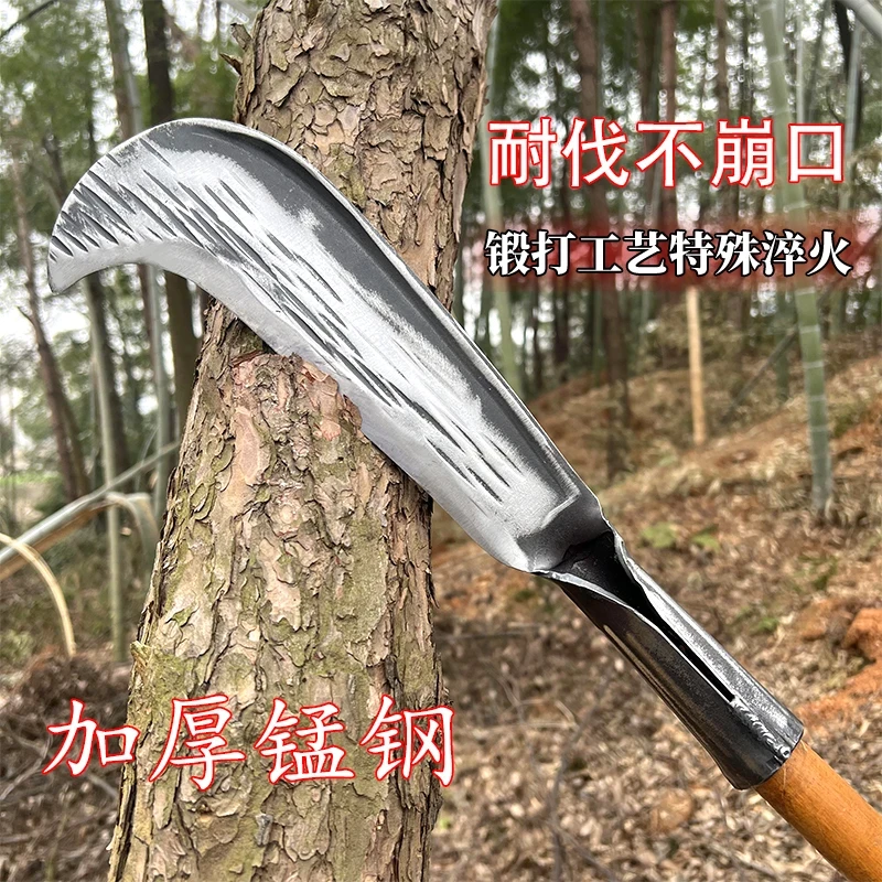 锻打柴刀锋利耐用弯刀砍柴竹子户外农具开荒手工柴刀弹炮弹钢