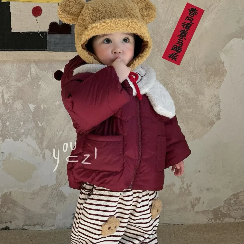 【迪莫bebe】右子冬季红色加厚保暖羽绒服小童男女宝韩版冬款65098