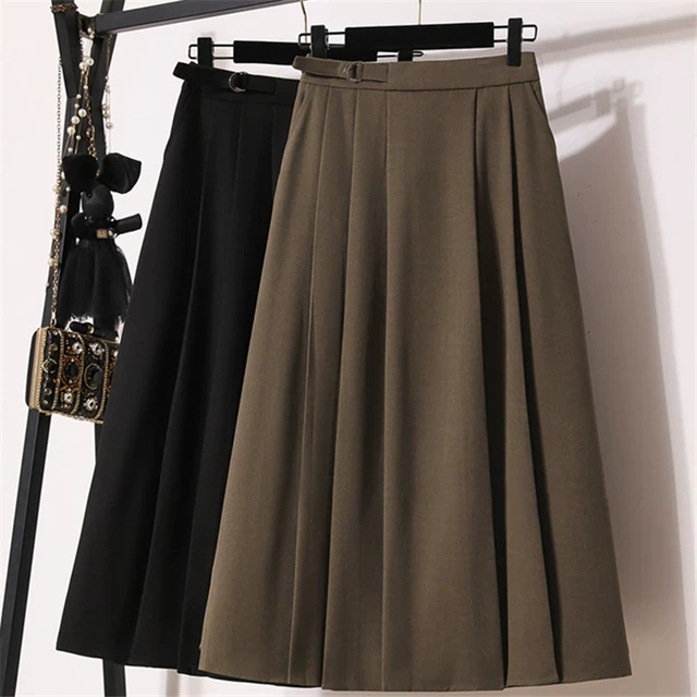 【高级感】广州十三行爆款女装高端欧货高腰西装半身裙夏季百褶遮