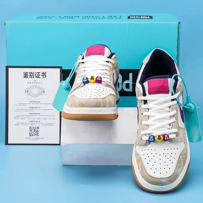 NK莆田AJ1男鞋白紫鸳鸯低帮板鞋空军学生三太子敖丙dunk运动鞋女