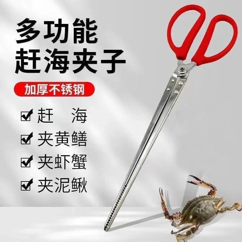 A1新款不锈钢黄鳝夹鳝鱼钳泥鳅螃蟹龙虾夹防滑赶海神器