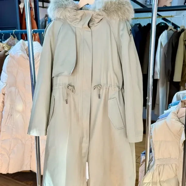 两穿中长款连帽派克服内胆兔毛冬季加厚保暖显瘦百搭外套