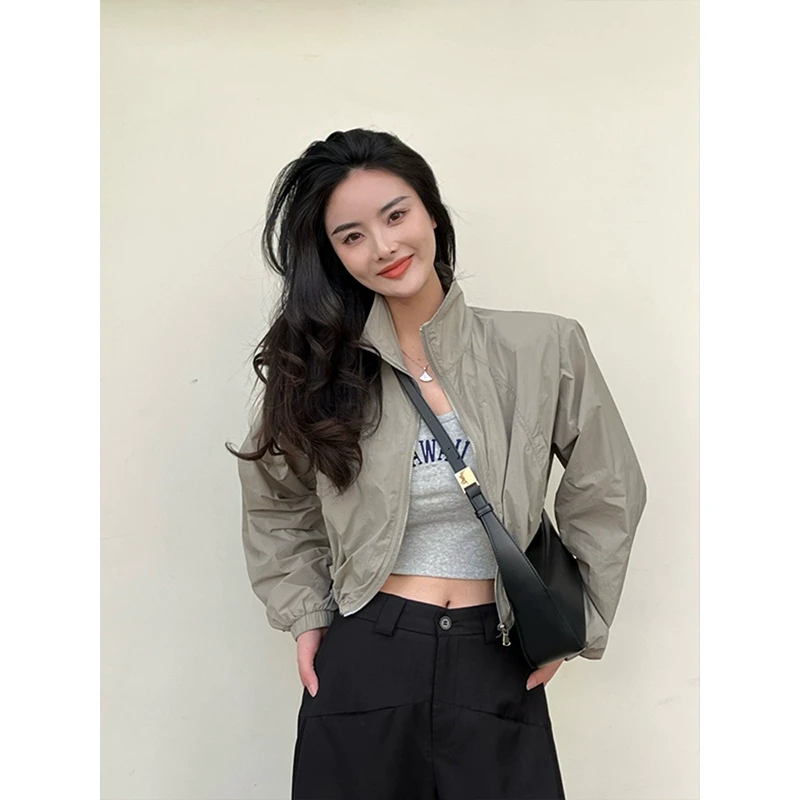 立领短款防晒衣女夏2025新款薄款小个子透气防紫外线宽松女士防晒