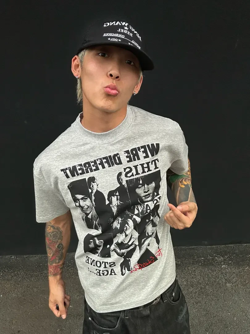 夏季日系短袖t恤男生纯棉新款痞帅潮流青少年印花宽松圆领五分袖