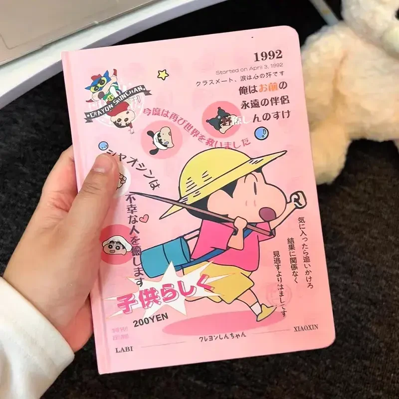 蜡笔小新A5硬软壳全彩绘内页笔记本学生可爱高颜值印花手绘手账本