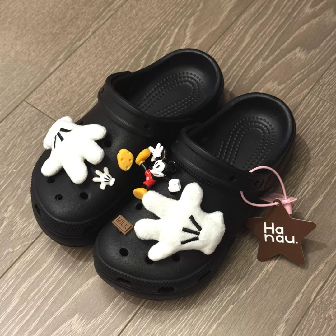 洞洞鞋配饰米奇可爱卡通可拆卸diy鞋花2025新款创意鞋扣鞋面装饰