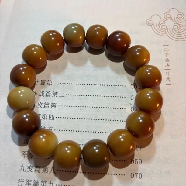 精品天然敦煌苹果珠菩提根单圈绕指柔盘玩文玩手串