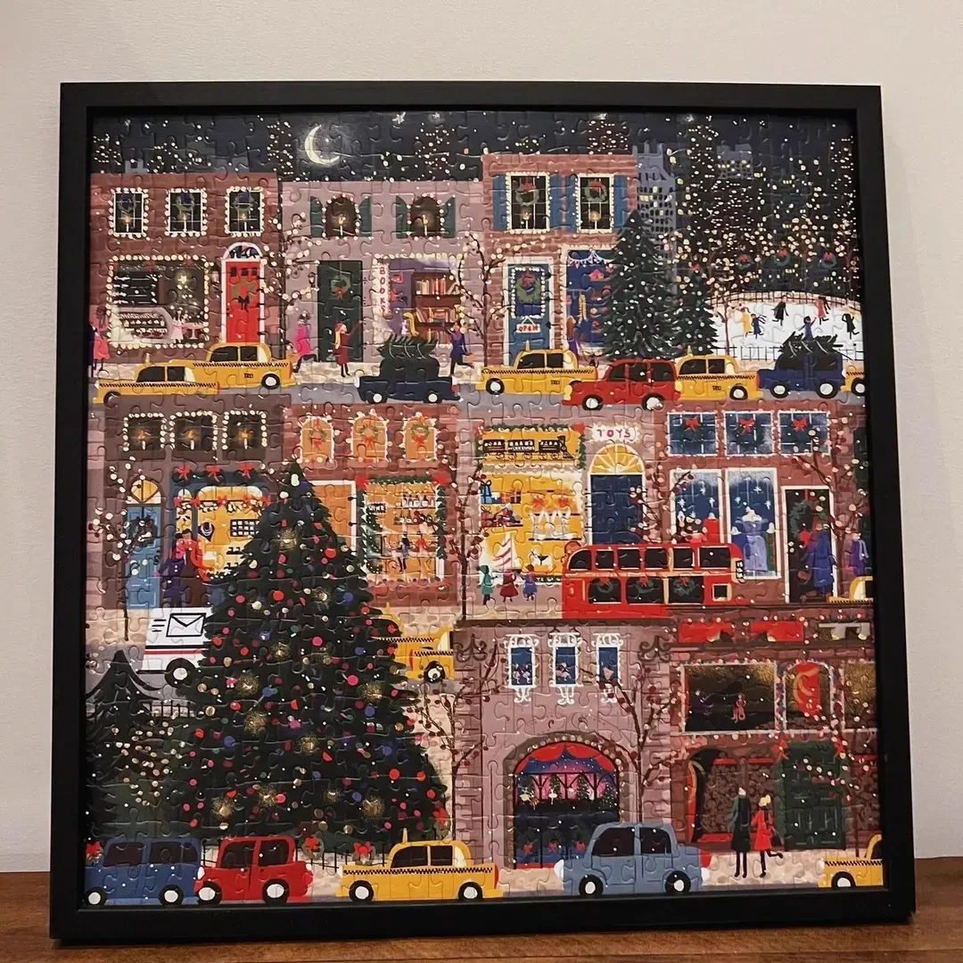 galison拼图冬灯圣诞繁华街道节日之夜500片成人益智礼物装饰