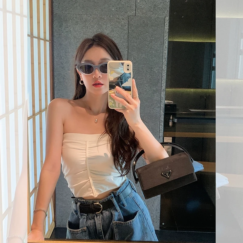 W家褶皱抹胸背心 MB221019