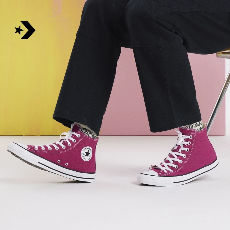 【流光风】匡威AllStar男女高帮休闲板鞋粉色CONVERSE A13842C
