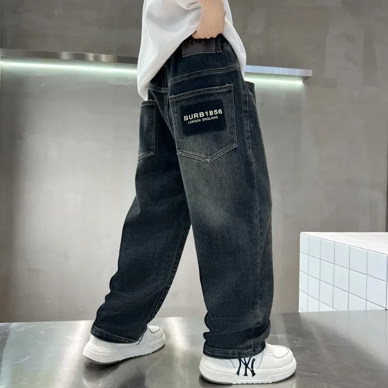儿童装男童秋装裤子2025新款牛仔裤中大童秋季酷帅男孩春秋款长裤