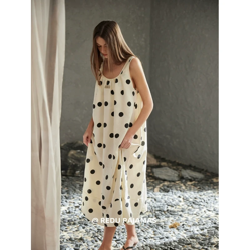 热妒睡裙女夏季带胸垫无袖薄款甜美宽松睡衣软绵绵家居服可外穿