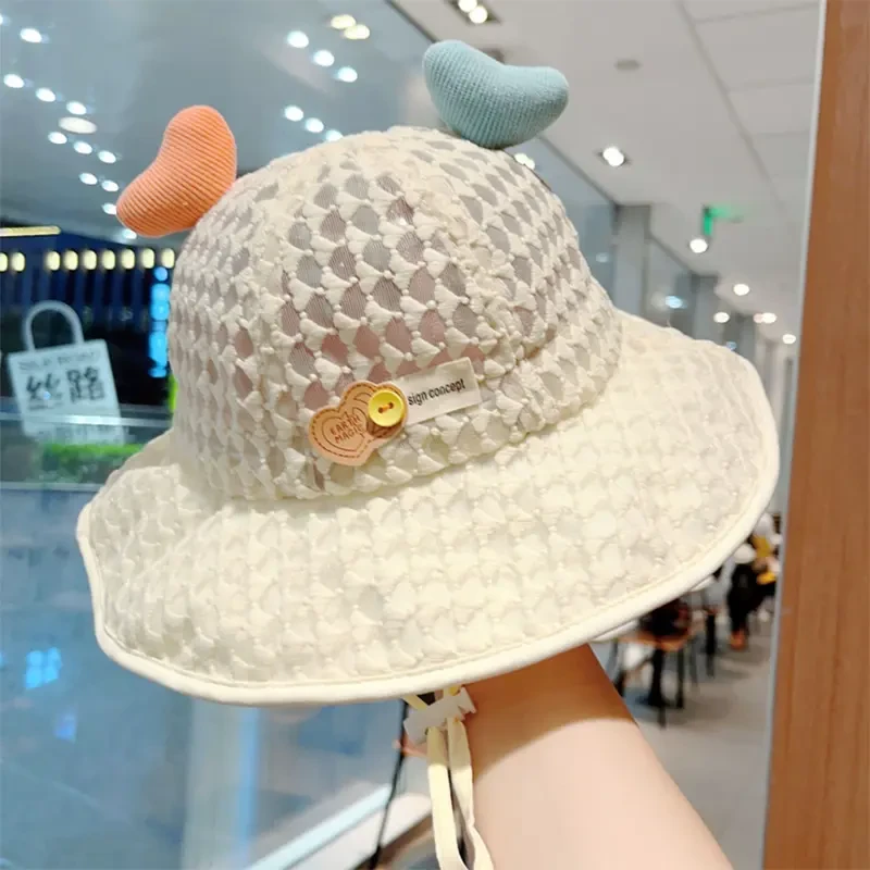 婴儿遮阳帽子夏季薄款大帽檐透气宝宝防晒帽大帽檐可爱儿童太阳帽