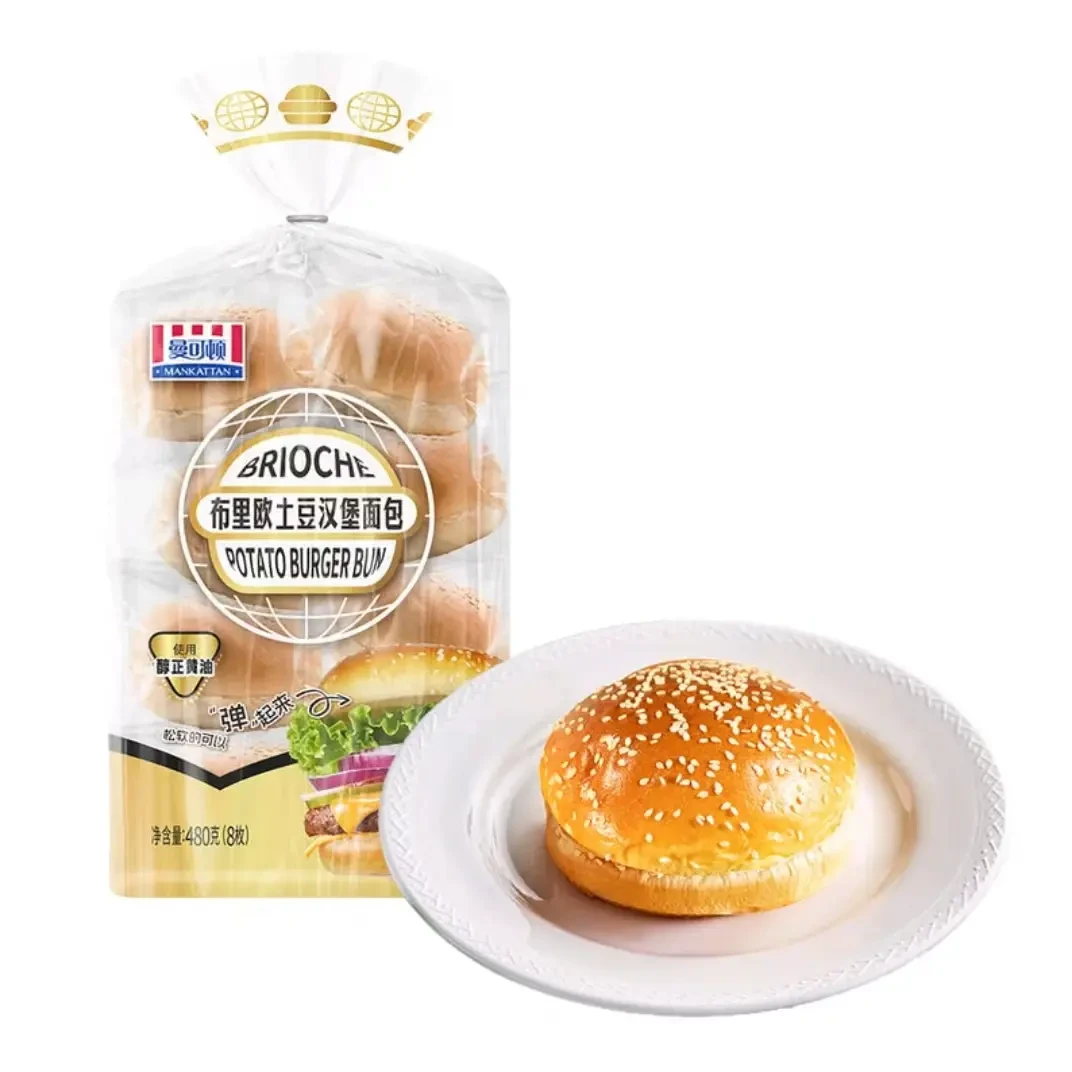 【会员商店】曼可顿 布里欧土豆汉堡面包 480克（8枚）顺丰快递
