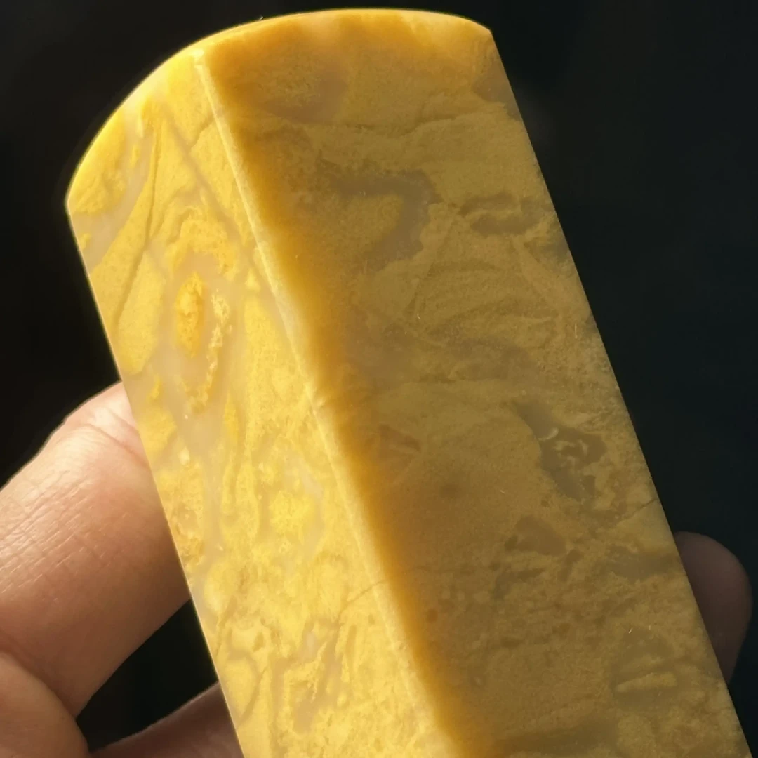 寿山石鸡油黄芙蓉石印章艺术品收藏品观石