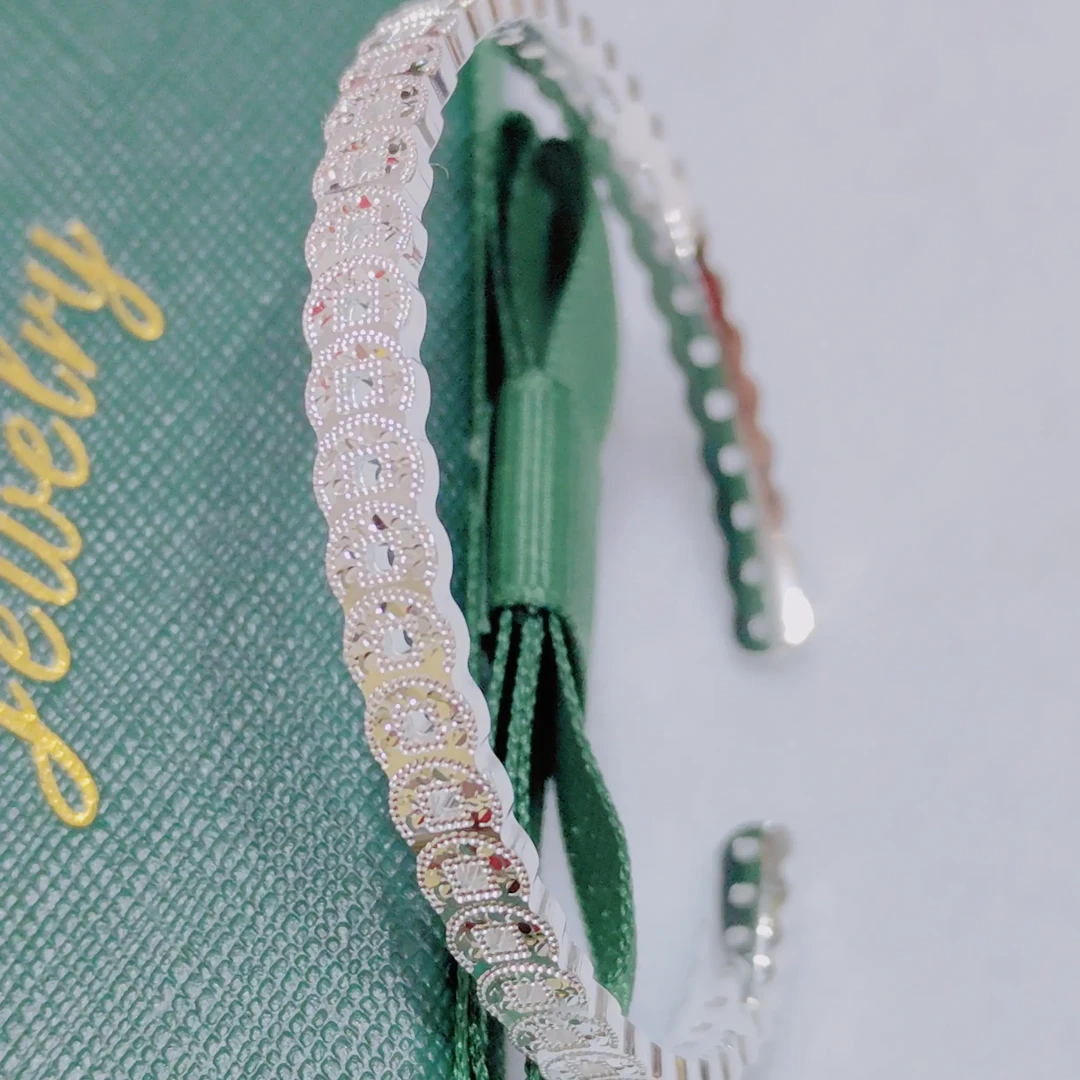 足银手镯  999.9碎冰冰开口实心精致年轻时尚百搭银镯子