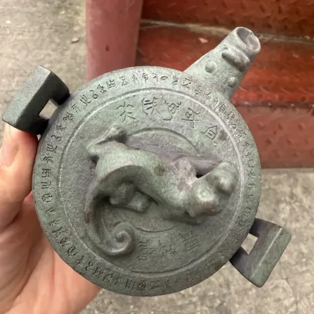 宜兴精品仿古鼎手抓壶200cc紫砂壶茶具