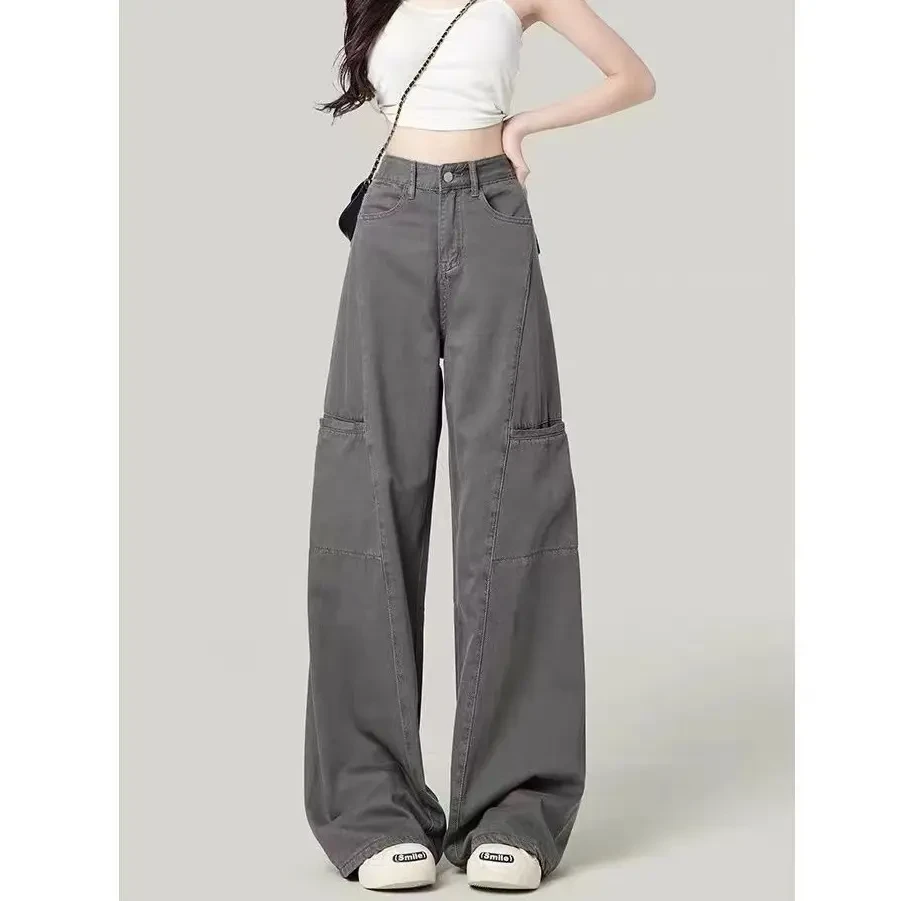 梨形身材灰色牛仔裤裤子夏季新款宽松显瘦直筒牛仔裤女款爆款新款