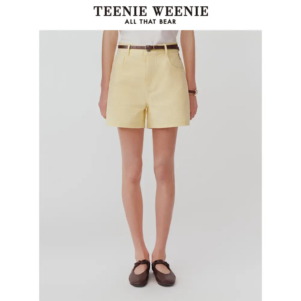 TeenieWeenie小熊25夏季新款甜蜜多巴胺活力牛仔短裤TTTF252405E