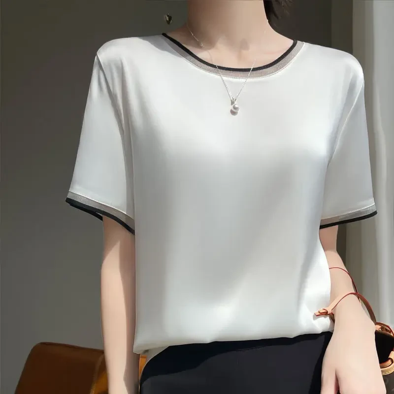 【运费补贴】重磅100桑蚕丝短袖T恤宽松显瘦版