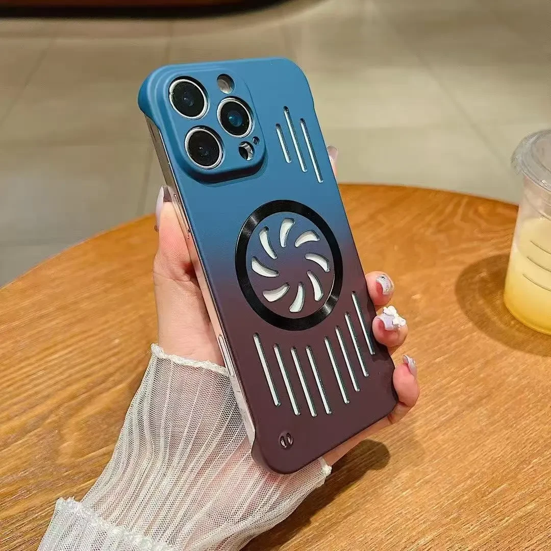 适用苹果16promax手机壳新款iPhone15潮壳13镂空双色无边框散热14