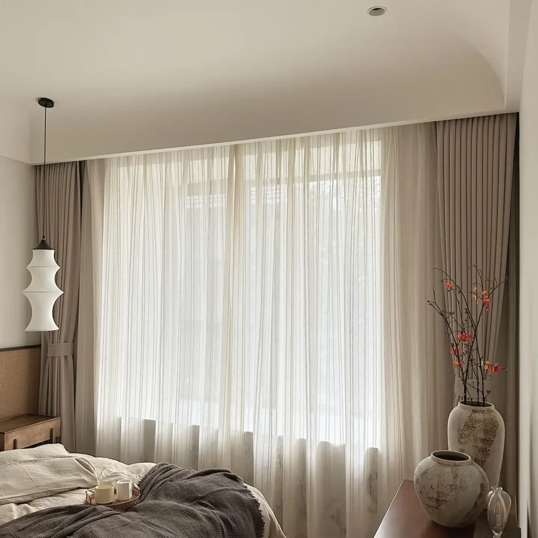 中古风棉麻窗纱透光不透人适用于客厅卧室茶室