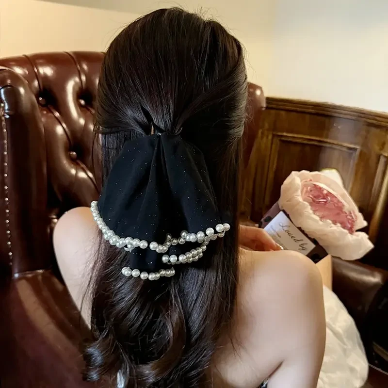 B-077满天星钉珠马尾夹抓夹女高级感气质优雅半扎发发夹后脑勺