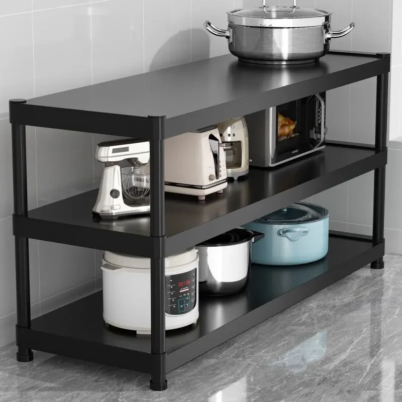 可移动厨房置物架落地多层微波炉收纳架子多功能烤箱锅架储物货架