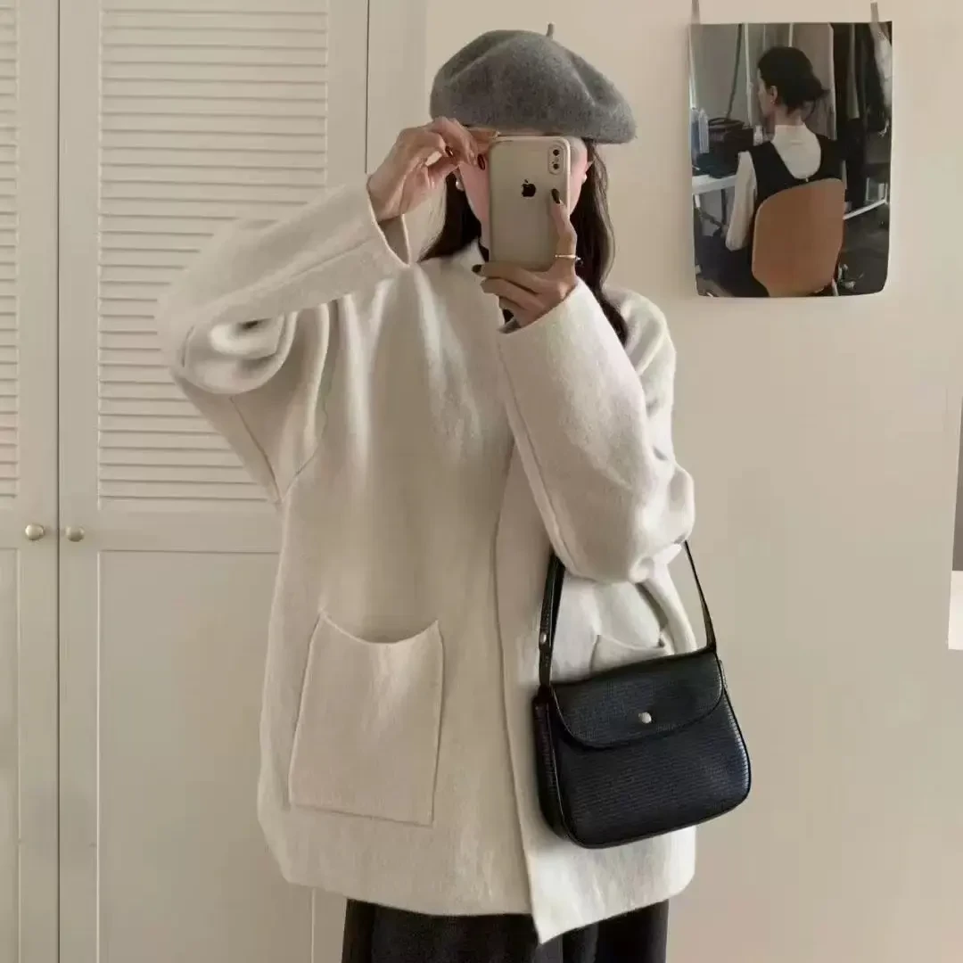 850克原版高货！尖货！气质韩女秋冬25新宽松软糯高级百搭毛衣外套