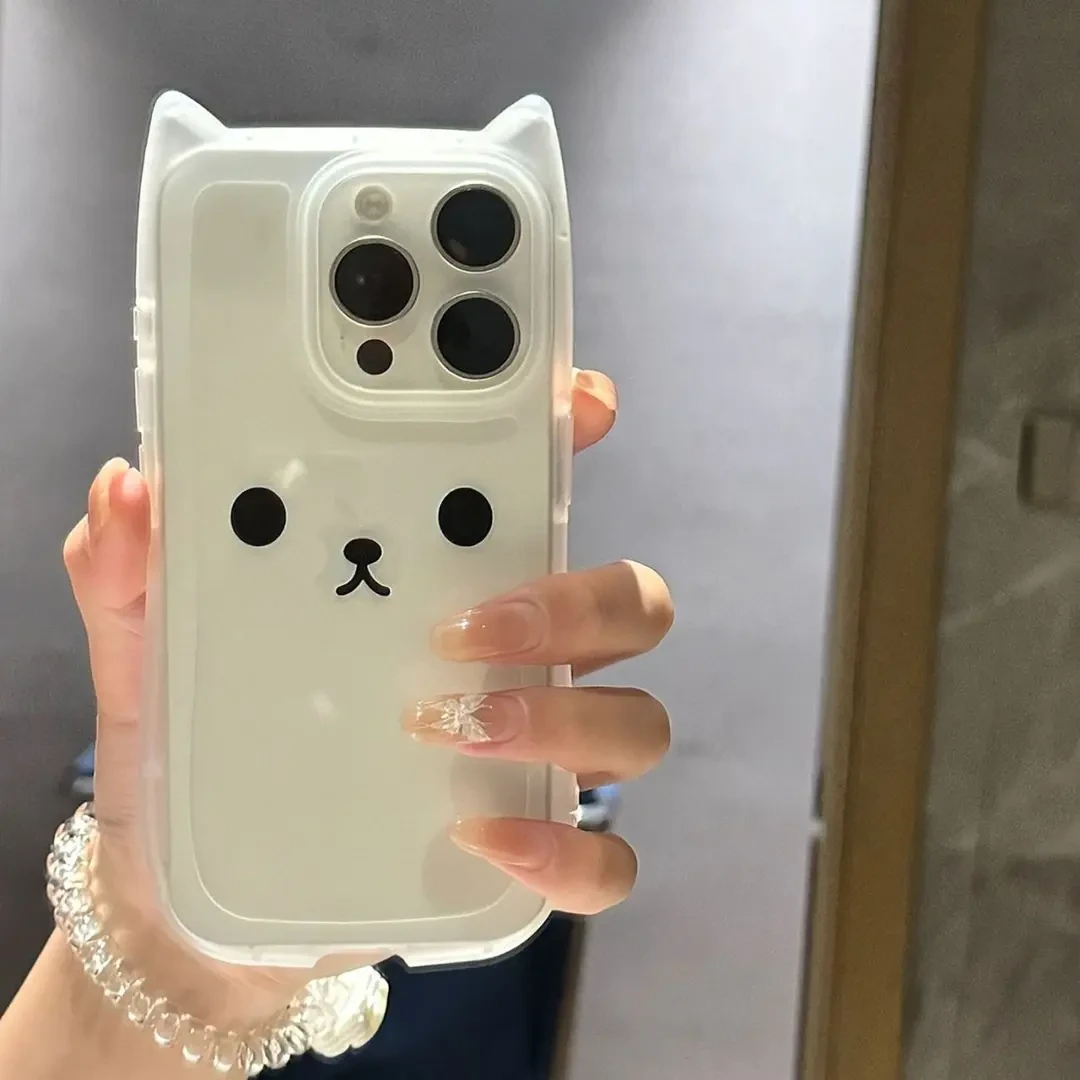 ins小熊表情适用苹果16promax手机壳可爱iPhone/15/14/13创意卡通