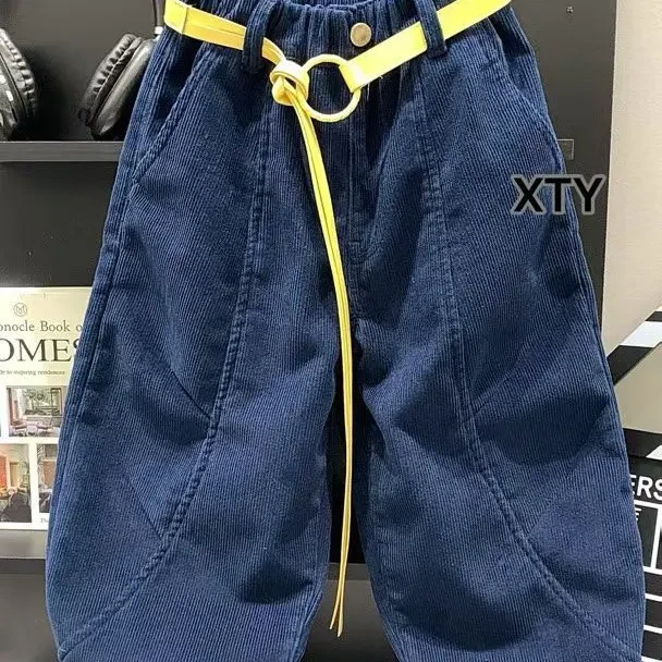 牛仔裤B类2025秋季秋季松紧带女长裤男中腰