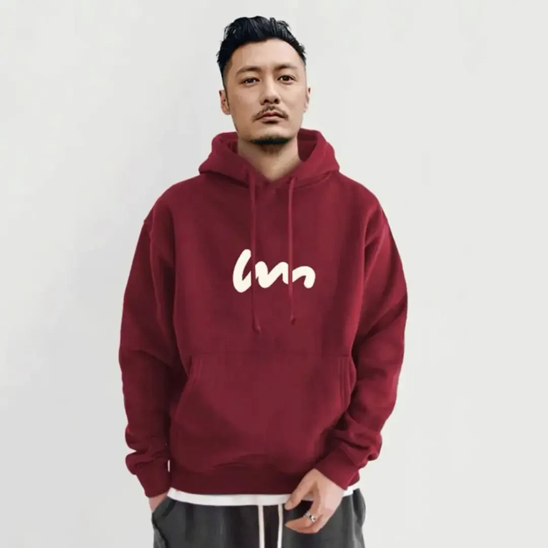 仓石一树随笔线连帽卫衣男士秋冬季新款加绒潮牌宽松简约情侣外套