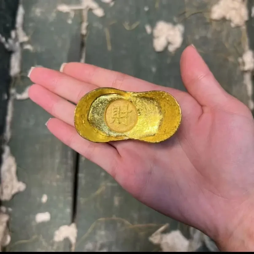 财复古风格镀银工艺居家元宝饰品摆件