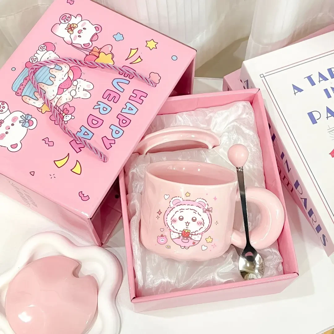 少女心网红吉伊卡哇水杯带盖勺生日礼物送闺蜜女生朋友姐姐