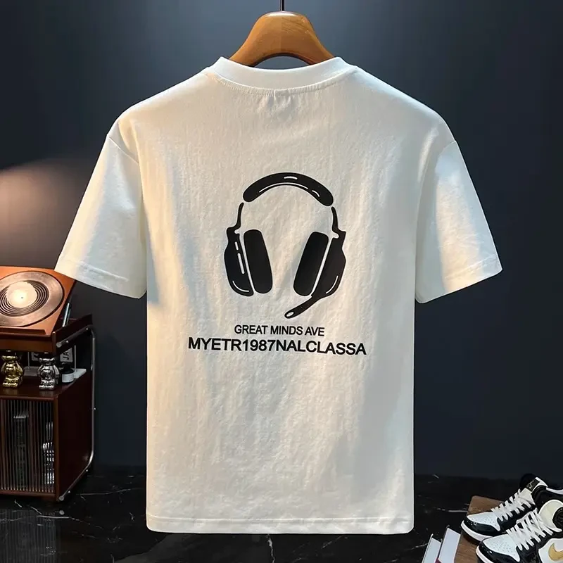 Cebrodz潮牌男装短袖t恤男爆款2025新款夏季美式休闲印花半袖男士