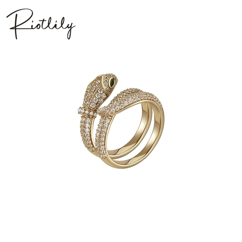 RiotLILY/艾特里里 合金合成锆石戒指 尼罗河往事蛇年锆石戒指