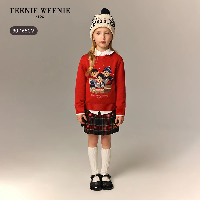 【节日款】TeenieWeenieKids男女童可爱圣诞风圆领毛衣TKKW265174H