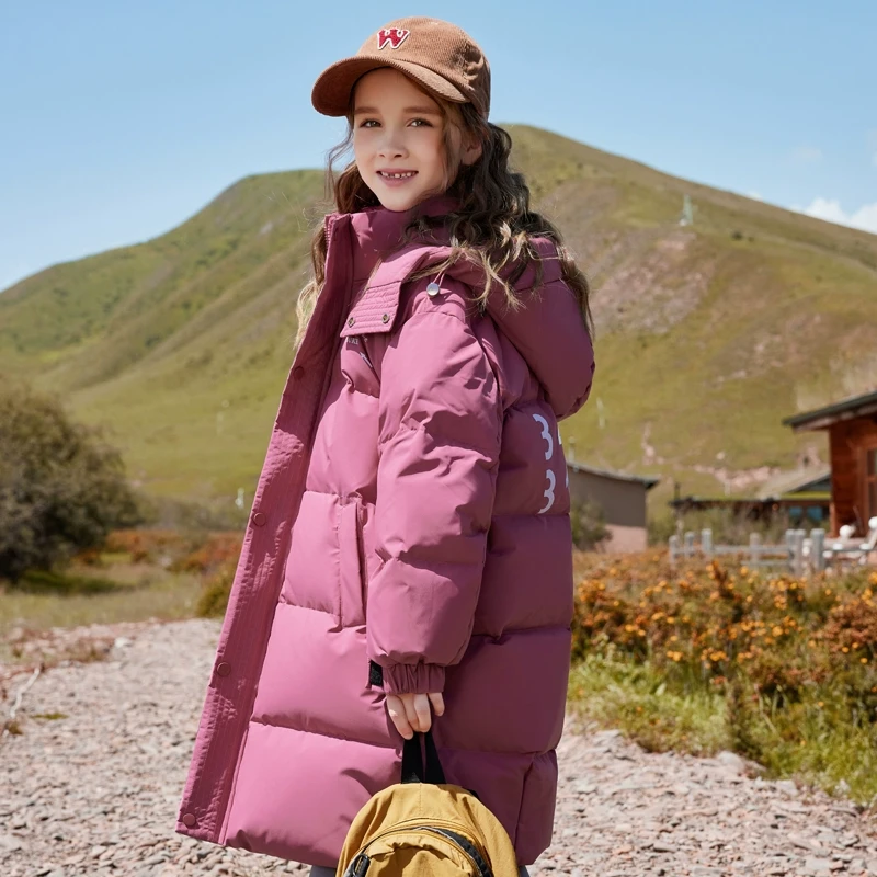巴拉中长款新款儿童羽绒服女童冬季2025新款冬装女孩洋气加厚