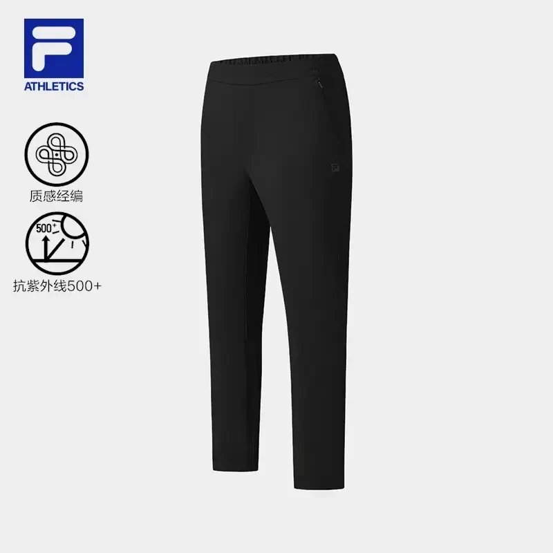 【质感经编】Fila/斐乐夏季新款男防晒休闲百搭运动长裤A11M521619F