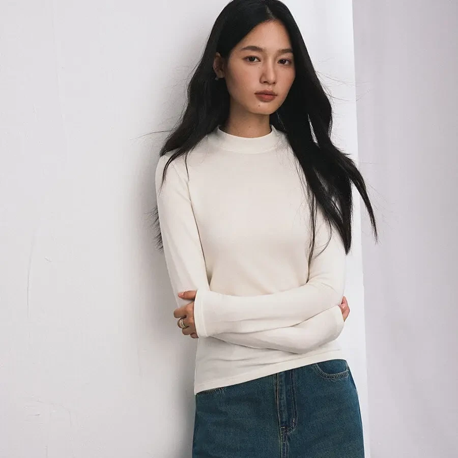 糯叽叽超好穿～加厚保暖款打底衫女圆领纯色内搭秋冬季T恤