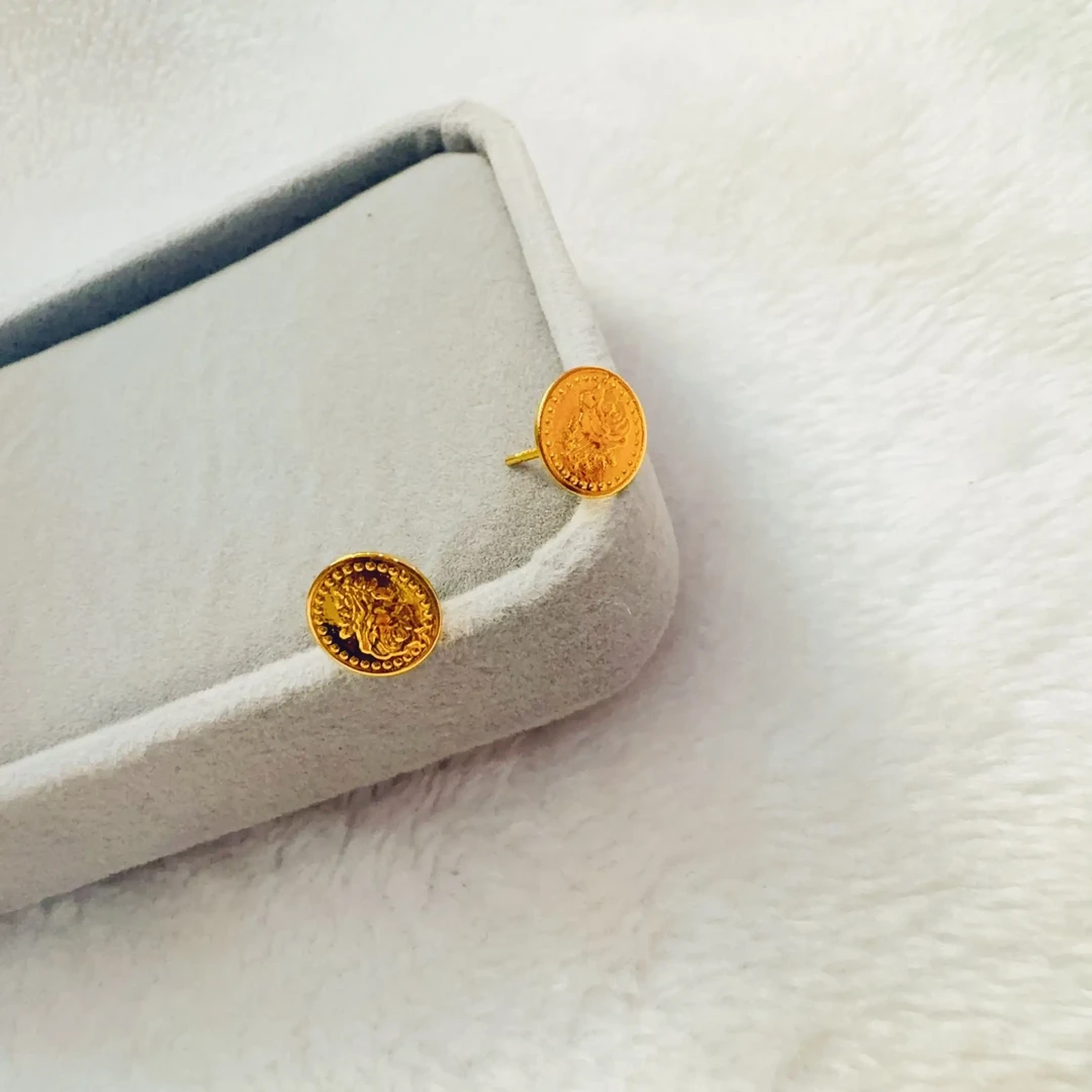 铜合金耳饰 parilar新款银币款复古百搭时尚小耳钉943