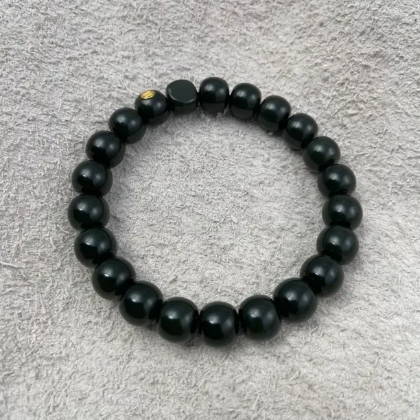 和田玉塔青卡10极限弧手串