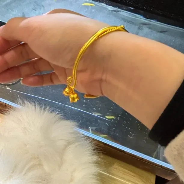 铜合金手链 铜合金 铜合金铃兰花莫比乌斯环不掉色简约轻奢手环