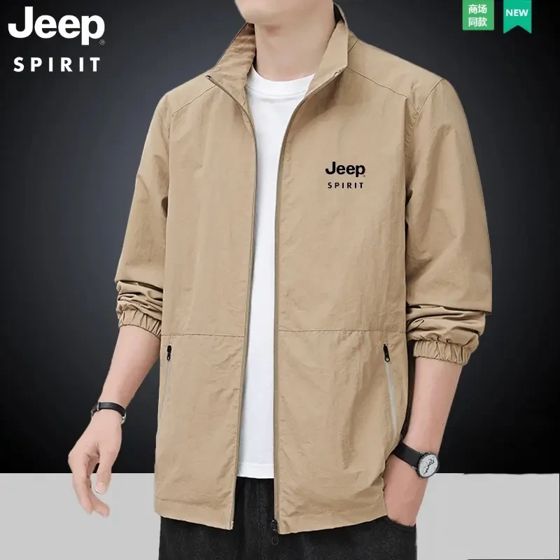 jeep吉普2025春季爆款外套男士工装休闲夹克新款户外大码立领男装