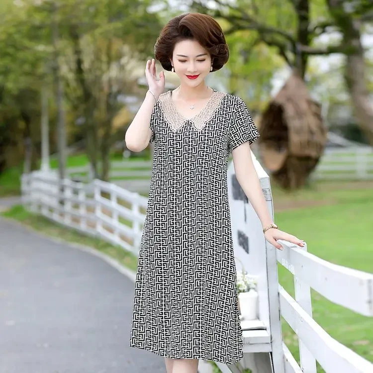 中长连衣裙夏季新款网红爆款女装短袖连衣裙女士气质显瘦裙子G009