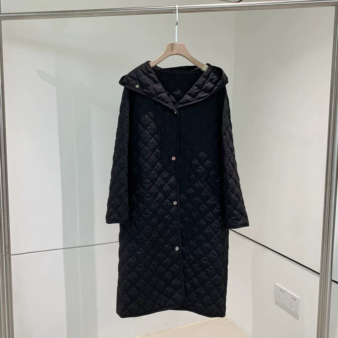 1-19 G1118 丝毛平纹布连帽长款羽绒服YRF