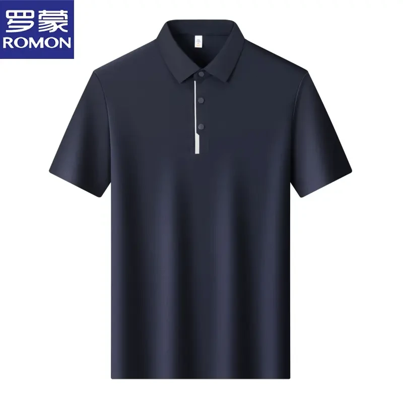 罗蒙【摁扣 7A抗菌】POLO衫男士短袖新款夏季透气运动速干薄款T恤男